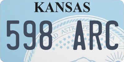 KS license plate 598ARC