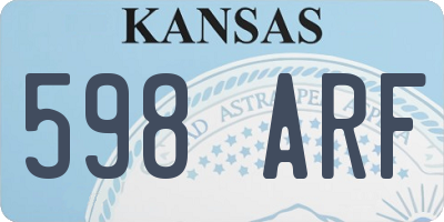 KS license plate 598ARF