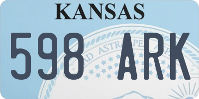KS license plate 598ARK
