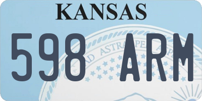 KS license plate 598ARM