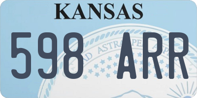 KS license plate 598ARR