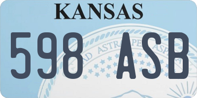 KS license plate 598ASB