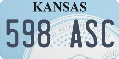KS license plate 598ASC