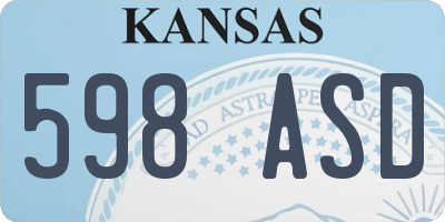 KS license plate 598ASD
