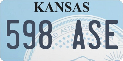 KS license plate 598ASE