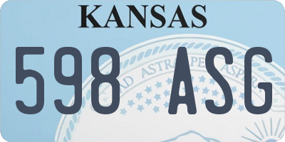 KS license plate 598ASG