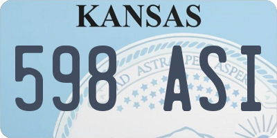 KS license plate 598ASI