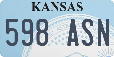 KS license plate 598ASN