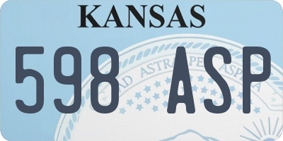 KS license plate 598ASP