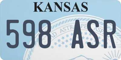 KS license plate 598ASR