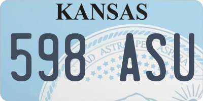 KS license plate 598ASU