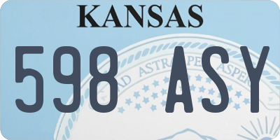 KS license plate 598ASY