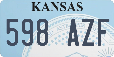 KS license plate 598AZF
