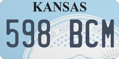 KS license plate 598BCM