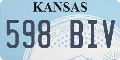 KS license plate 598BIV