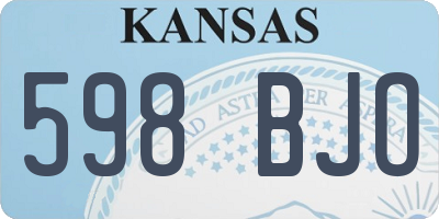 KS license plate 598BJO
