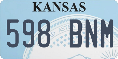 KS license plate 598BNM