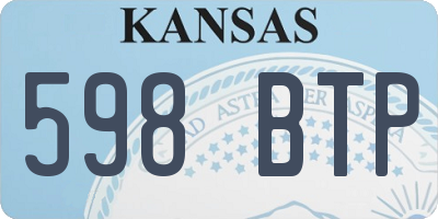 KS license plate 598BTP