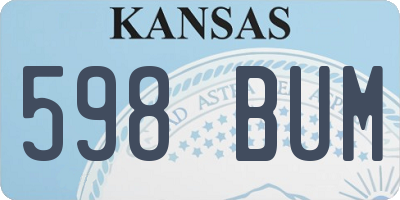 KS license plate 598BUM