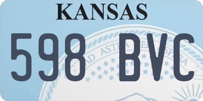 KS license plate 598BVC