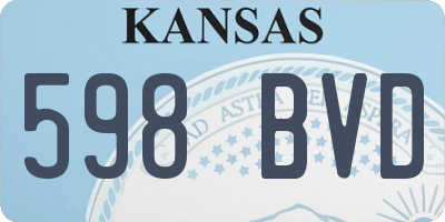 KS license plate 598BVD