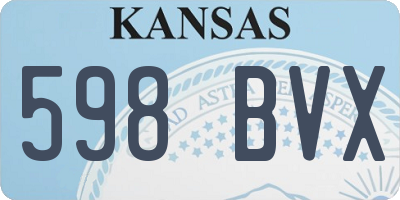 KS license plate 598BVX