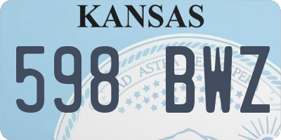 KS license plate 598BWZ