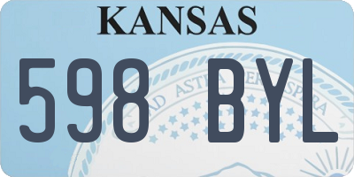 KS license plate 598BYL