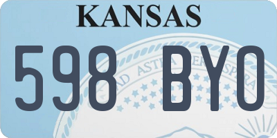 KS license plate 598BYO