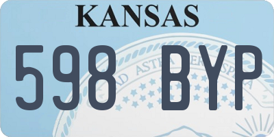 KS license plate 598BYP