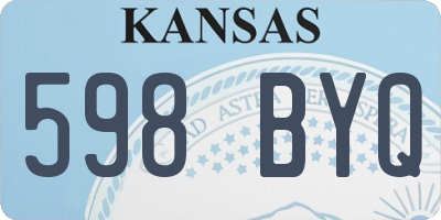 KS license plate 598BYQ
