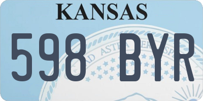 KS license plate 598BYR