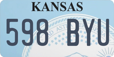 KS license plate 598BYU