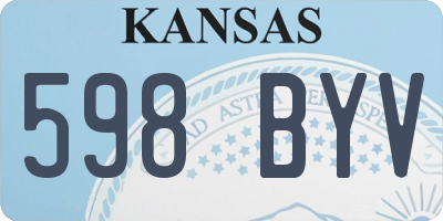 KS license plate 598BYV