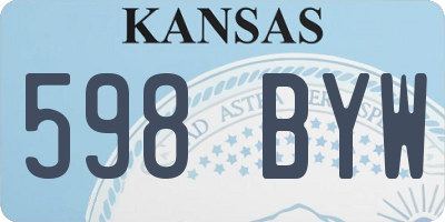KS license plate 598BYW