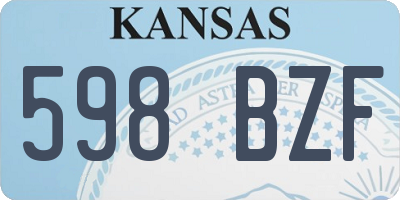 KS license plate 598BZF