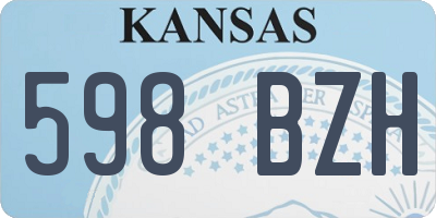 KS license plate 598BZH