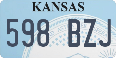 KS license plate 598BZJ