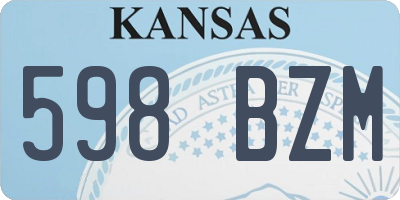 KS license plate 598BZM
