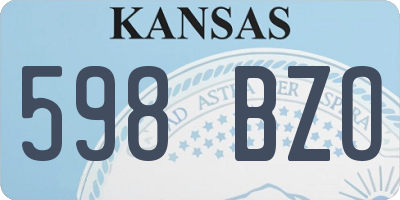 KS license plate 598BZO