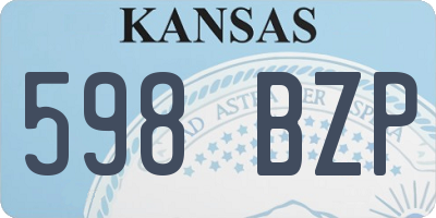 KS license plate 598BZP