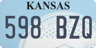 KS license plate 598BZQ