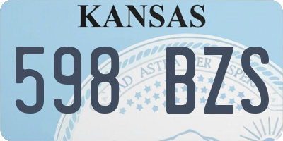 KS license plate 598BZS