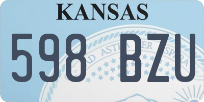 KS license plate 598BZU