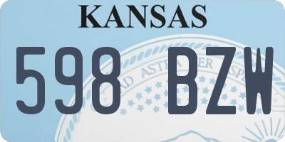 KS license plate 598BZW
