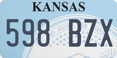 KS license plate 598BZX