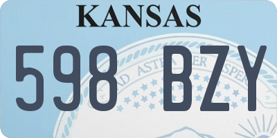 KS license plate 598BZY