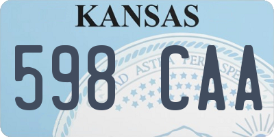 KS license plate 598CAA