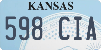 KS license plate 598CIA