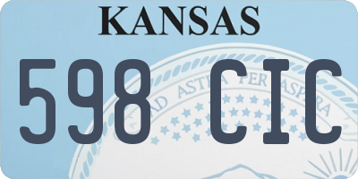 KS license plate 598CIC